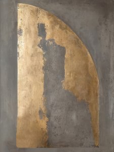 Abstract Gold and Grey by Alpenglow Workshop