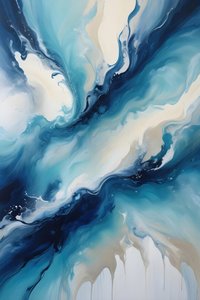 Blue Fluid Abstract by Alpenglow Workshop
