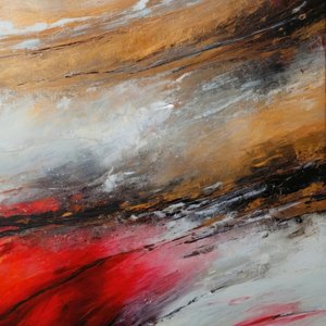 Dynamic Red Gold Abstract