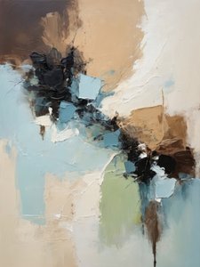 Earthy Blue Abstract Shapes by Alpenglow Workshop