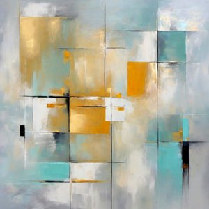 Golden Teal Grid by Alpenglow Workshop