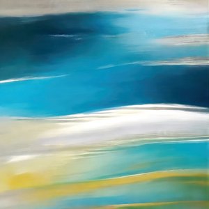 Modern Blue Seascape by Alpenglow Workshop