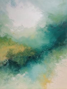 Teal Green Abstract Flow