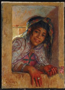 Girl at the window by Alphonse Etienne Dinet