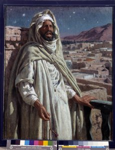 The muezzin, a member of the mosque calling for prayer by Alphonse Etienne Dinet