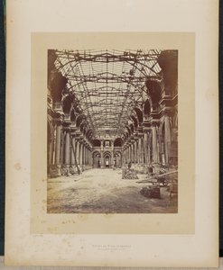 Burned Hôtel de Ville. Interior of the Grand Ballroom. by Alphonse J. Liébert