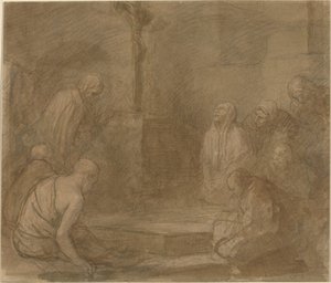 At the Foot of the Cross by Alphonse Legros