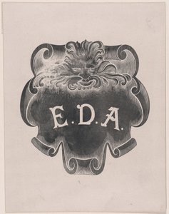 Counterproof of an Impression from a Name Plate for Edward D. Adams by Alphonse Legros