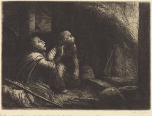 Fire, 3rd Plate by Alphonse Legros