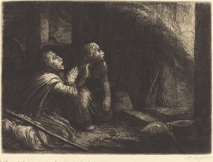 Fire, 3rd plate by Alphonse Legros