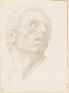 Head of a Man Looking Up to the Right by Alphonse Legros