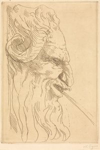 Head of a Satyr by Alphonse Legros