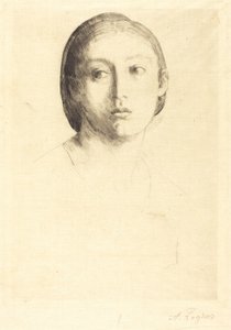 Head of a Young Girl by Alphonse Legros