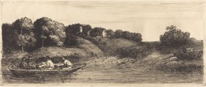 Landscape with Boat, 1st plate by Alphonse Legros