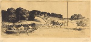 Landscape with Boat, 1st plate by Alphonse Legros