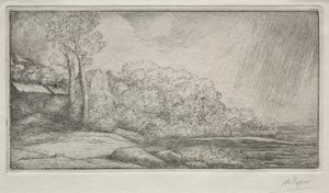 Landscape with Two Trees by Alphonse Legros