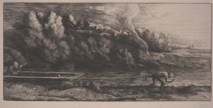 Landscape with boat by Alphonse Legros