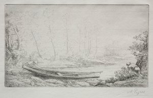 Le Départ pour le pêche, dans les brumes by Alphonse Legros