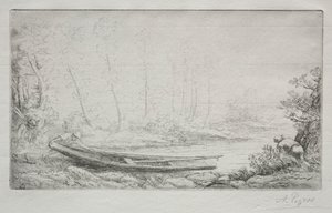 Departure for Fishing, in the Mists by Alphonse Legros