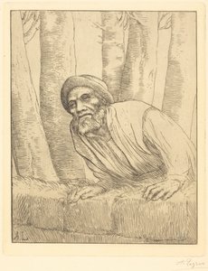 Man Climbing a Wall by Alphonse Legros