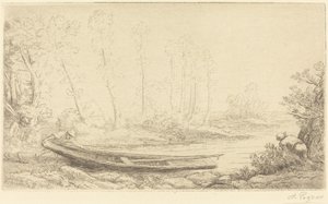 Man with a Punt, Figure to the Right by Alphonse Legros