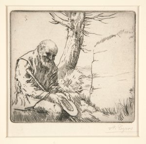 Beggar with His Hat in His Hands by Alphonse Legros