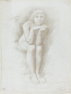 Nude Model Seated by Alphonse Legros