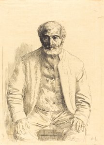 Old Man Seated by Alphonse Legros