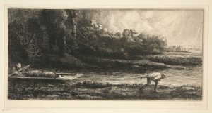 Landscape in a Boat by Alphonse Legros