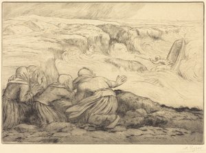 Small Boat in Peril by Alphonse Legros