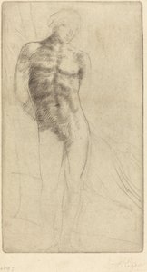 Study of a Nude Figure by Alphonse Legros