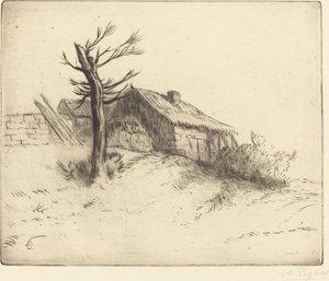 Thatched Cottage by Alphonse Legros