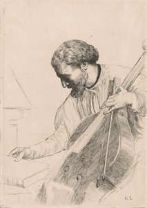 The Bass Player by Alphonse Legros