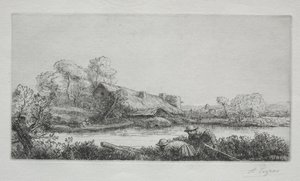 The Farm on the River: Evening Effect by Alphonse Legros