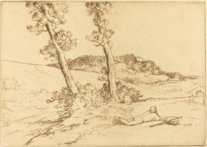 Traveler Reclining on the Grass by Alphonse Legros
