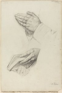 Two Studies of Hands by Alphonse Legros
