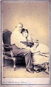 Alexandre Dumas and Miss Menken (photo by Alphonse Liebert & C)