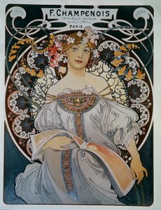 Advertising for the printer-publisher F. Champenois - by Mucha by Alphonse Mucha