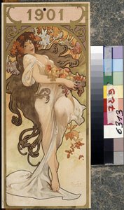 Calendar of the Year 1901 by Alphonse Marie Mucha