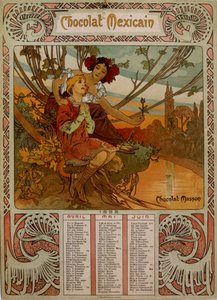 Chocolate Masson Calendar Illustrated by Mucha by Alphonse Mucha