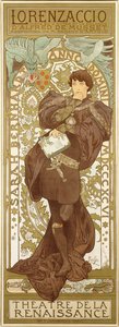 Lorenzaccio, Depicting the Standing Figure of Sarah Bernhardt in the Role by Alphonse Mucha