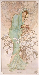Winter by Alphonse Mucha