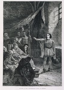 Joan of Arc interrogated in her prison - in 