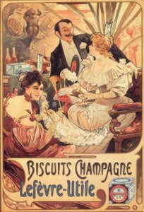 Champagne Biscuits / Lefèvre-Utile by Alphonse Mucha