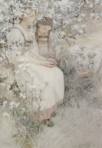 Blessed are the pure in heart: for they shall see God by Alphonse Mucha