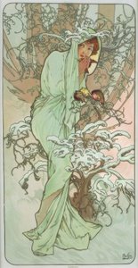 Winter by Alphonse Mucha