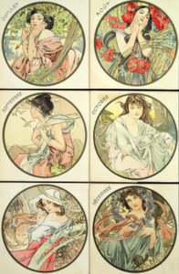 July / August / September / October / November / December by Alphonse Mucha