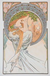 La Poesia from the Series The Arts, 1898 by Alphonse Mucha