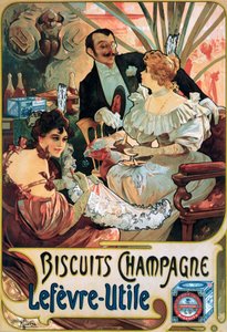 Poster advertising Biscuits Champagne Lefèvre-Utile
