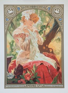 Poster for Lefèvre-Utile. Sarah Bernhardt in the role of Melissinde in La Princesse Lointaine
